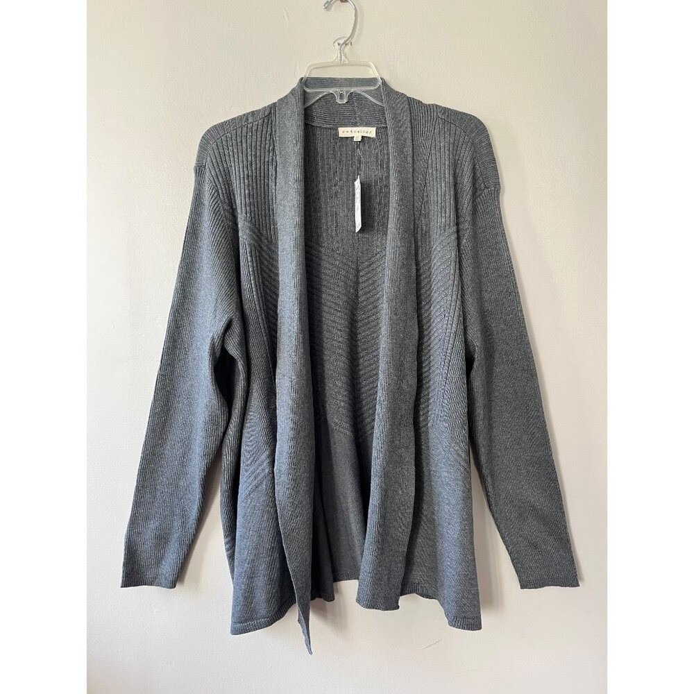 Retrology Sz 3X Black Stretch Open Cardigan Sweater Long Sleeves
